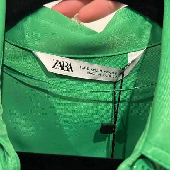 Zara green button down shirt - Picture 3 of 4